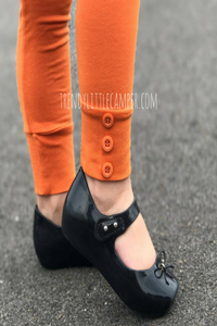 Button Leggings- Pumpkin